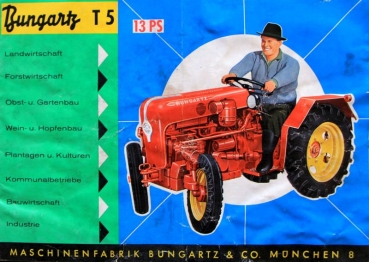 Bungartz T5 13 PS Modelprogram 1957 Tractorbrochure (0658)